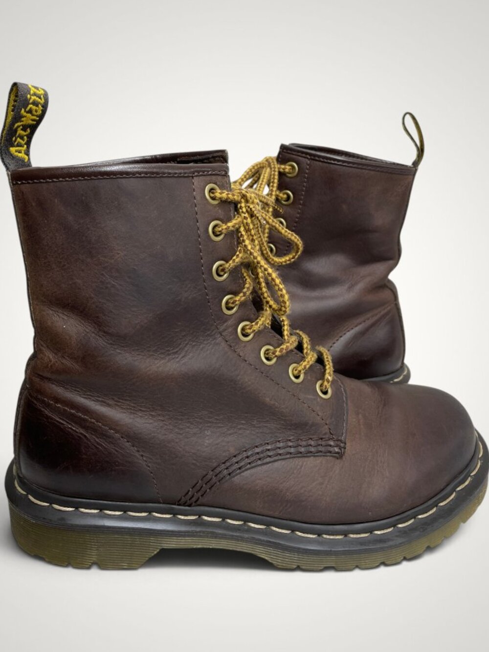 Dr. Martens Women's 7 Dark Brown Crazy Horse Leather 1460W 8-Eye Combat Boots